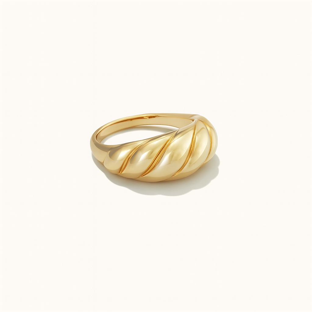 Golden Shell Twist Ring