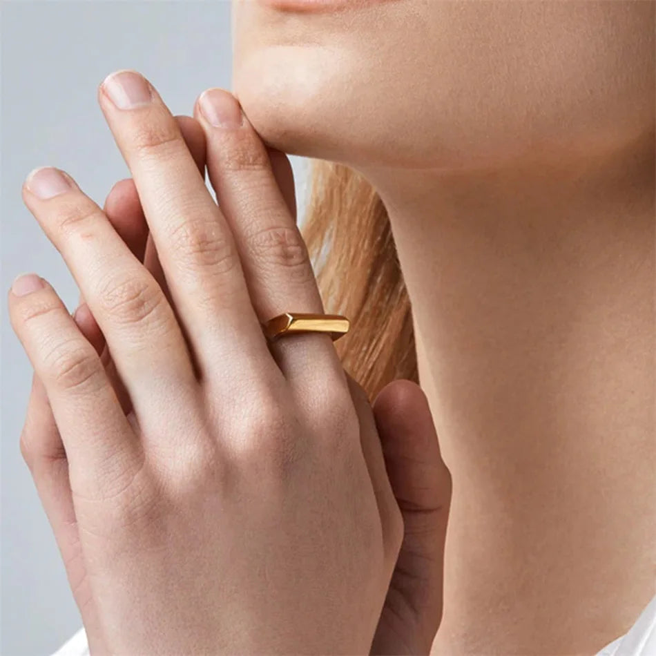 gold Geometric Ring