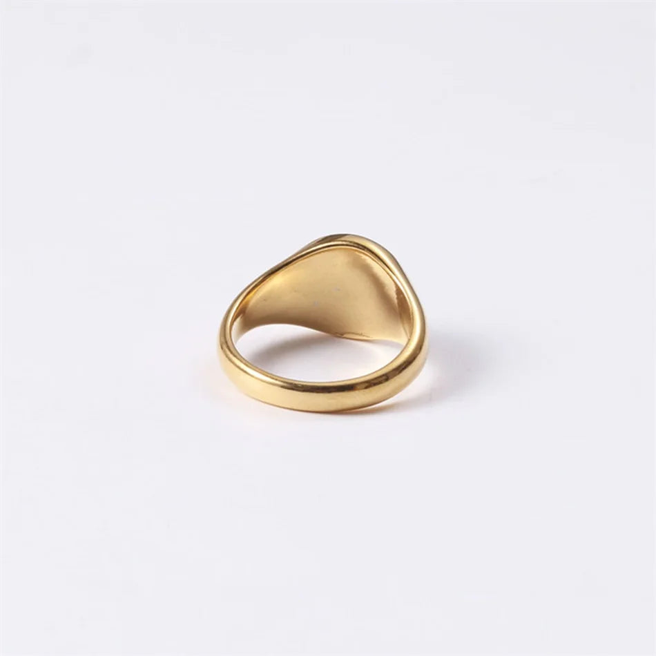 minimalist gold signet ring