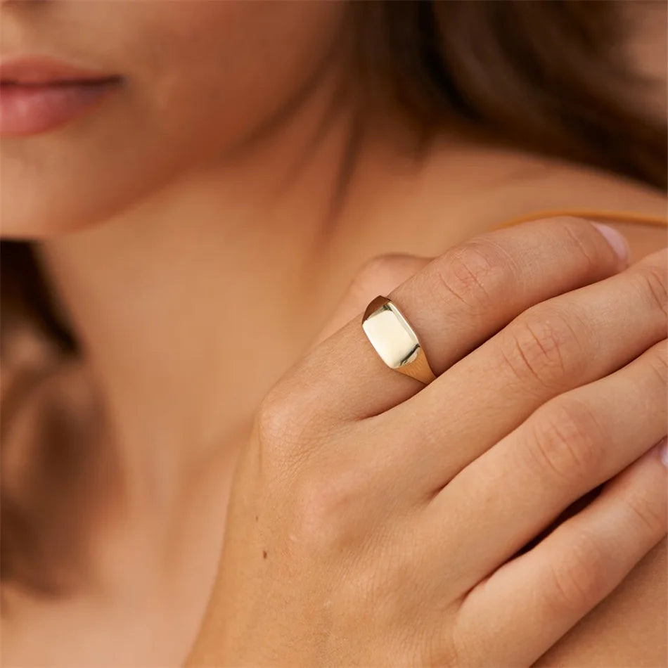 Rectangular Gold Signet Ring