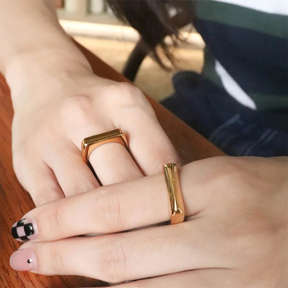 gold Geometric Ring
