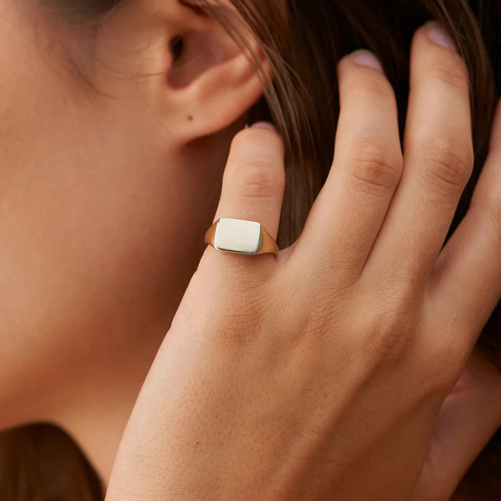 Rectangular Gold Signet Ring